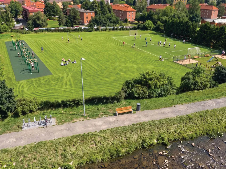 Celkový pohľad na navrhovaný športový a oddychový areál