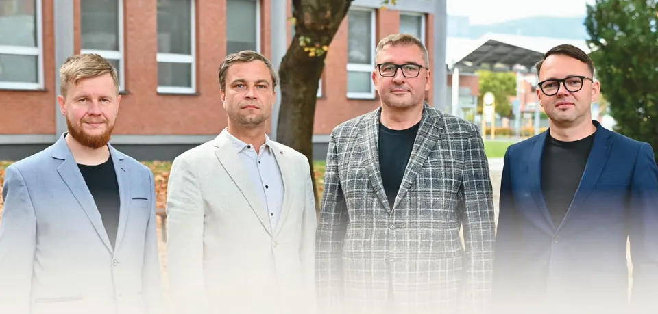 Marek Gajdoš, Vladimír Zentko, Ján Drobný a Michal Weinciller pri spoločnom stretnutí